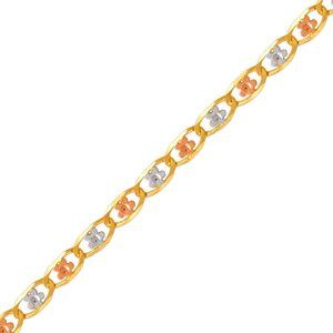 14k REAL GOLD Margarita Tricolor Chain 22"